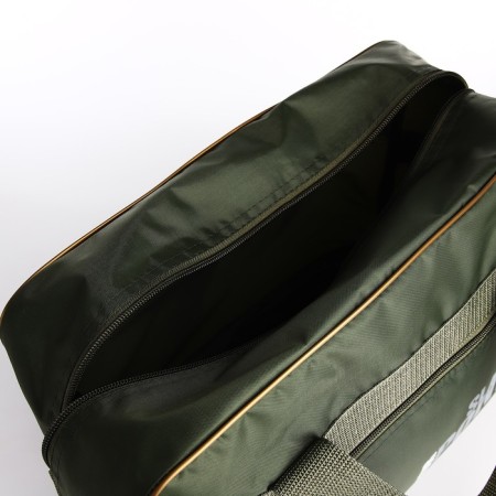 Road bag with lightning, with an increase, external pocket, long belt, khaki color-3