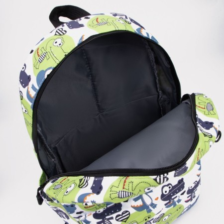 School backpack from lightning textiles, external pocket, penalty, green color-4