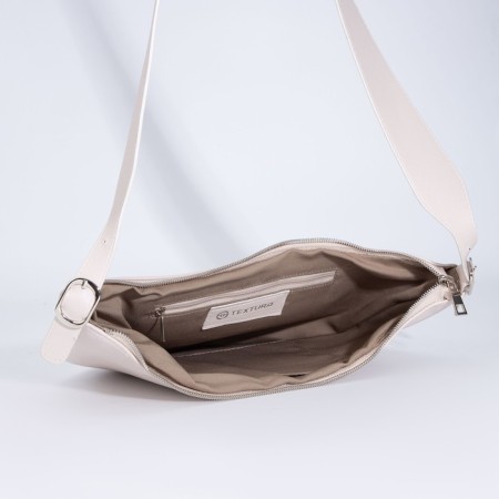 Women's bag over the shoulder Textura, small size, beige color-3