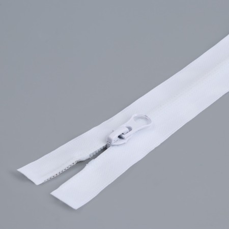 Lightning "Spiral", No. 7, detachable, waterproof, automatic lock, 80 cm, white color-1
