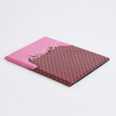 Passport cover, brown/pink color-2