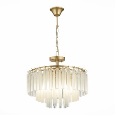 Suspended EVOLUCE lamp. Sle260103-05. Reggio. 5x40 watts, E14, 55x55x45 cm, Shampan