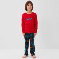 Новый год. Символ года. Змея. Пижама детская (лонгслив и брюки) KAFTAN Змейки р.34 (122-128)