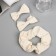 Hair set "Felicia" (elastic band 7 cm, 2 clamps 6.5 cm) style, milk
