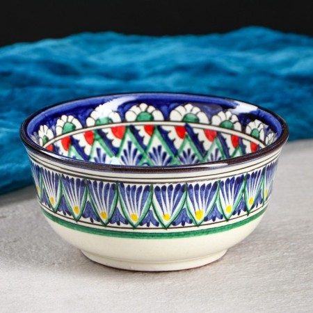 Rishtan ceramics "Patterns" 14.5 cm, small, blue-3
