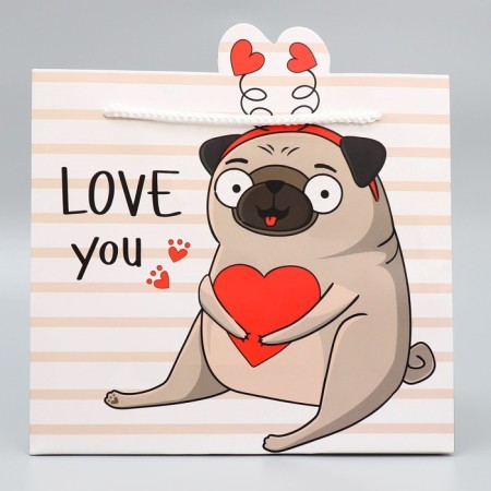 Gift package, packaging, "Love You", 25 x 26 x 10 cm-1