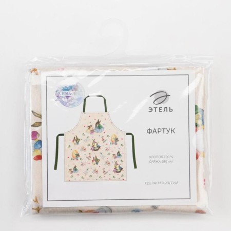 Apron Ethel "Easter hares" 60x70 cm, 100% HL, sarzha 190 g/m2-5
