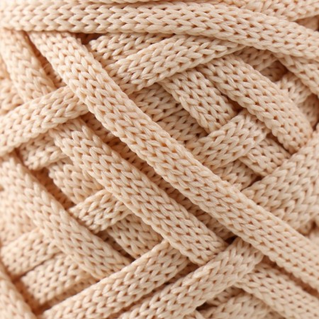 Knitting cord 100% polyester, width 4 mm 50m (beige)-2