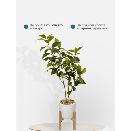 Decorative tree in a cement pot with a stand of MDF, 14 × 14 × 79 cm-5