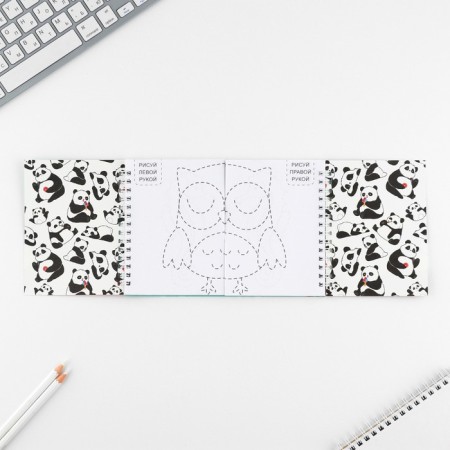 Set: Double notebook with tasks and Panda handle and Panda-3