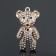 Suspension "Bear", white color in gold