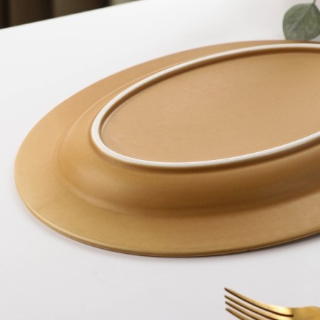 Ceramic Serving Ceramic Service, 32 × 23 cm, brown color-2