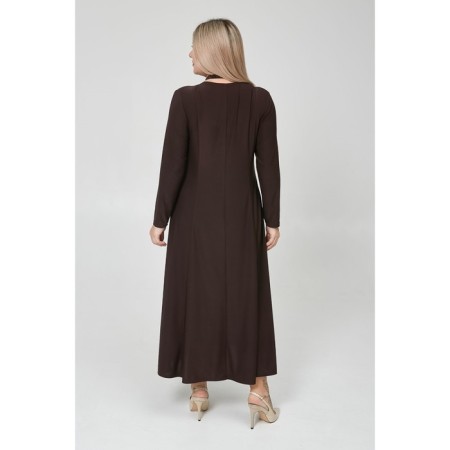 Women's dress, size 66, dark brown color-5