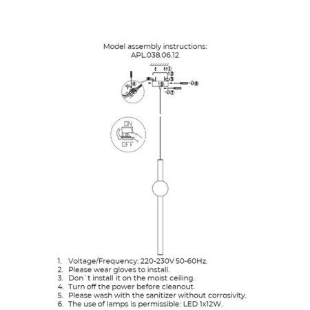 Suspended lamp Zhozefin LED 3000K 12W-4