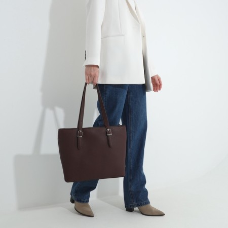 L-Craft tout bag with lightning, external pocket, burgundy color-5
