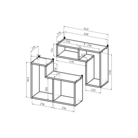 Hinged shelf PN-7 640x218x496, white-1