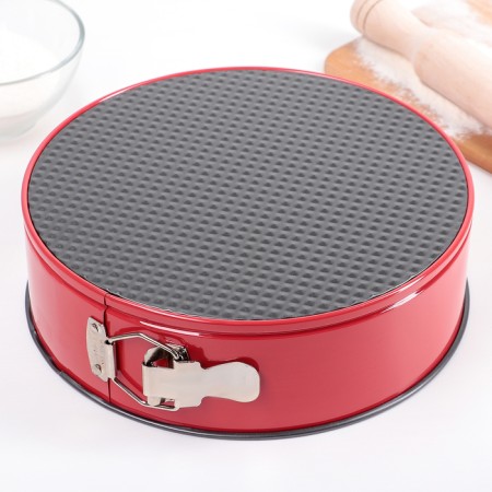 Baking a shade of the share "Three fillings", 25 × 8.5 cm, removable bottom, anti -stick coating, red color-3