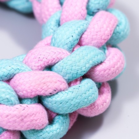 Cable toy "Wicker Ring", up to 15 cm, up to 160 g, pink/mint-2