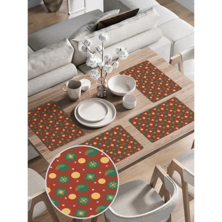 A set of napkins for setting the Christmas Radiance table, rectangular, rounded edges, size 30x46 cm, 4 pcs-1