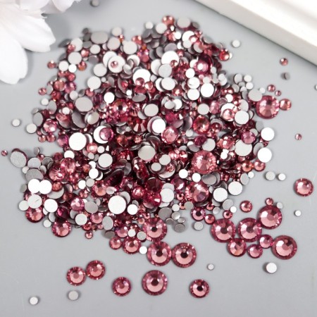 Decor for creativity Glass "Rhinestone Strived cone. Light purple" d = 1.5-6.5mm nr 1000 pcs 74595