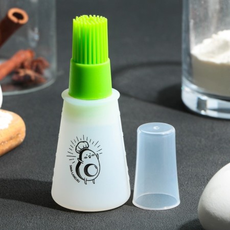 Avocado oil brush, 11.8x5.2 cm, silicone, green color-3