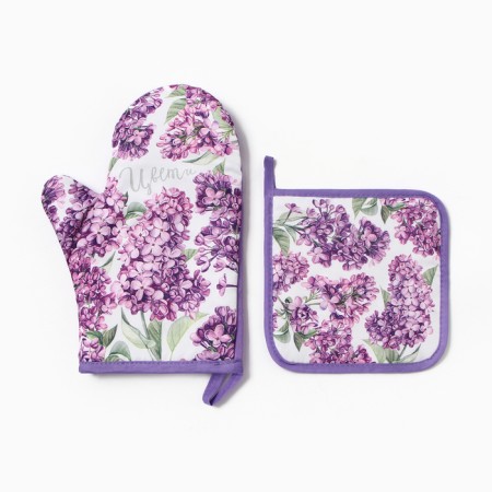 Kitchen "lilac" mittens-output 20x27cm, take 17x17cm 100% p/e-1