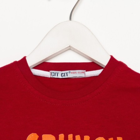 Sweatshirt for a boy Bordeaux color, height 104-1