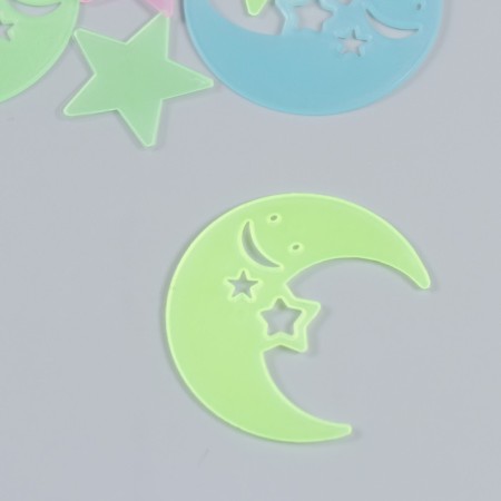 Stick phosphorus plastic "Months-Smails and stars" set 35-40 pcs 19x13 cm-3