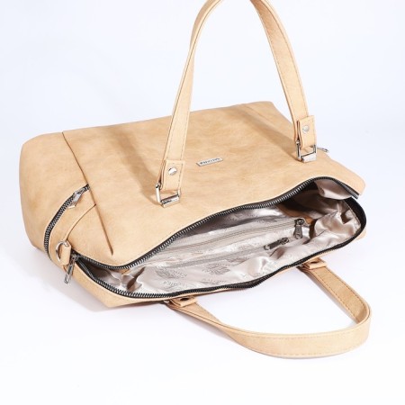 Salome Salome bag on lightning, 3 outer pockets, a long belt, beige color-5