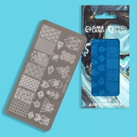 Stamping disk Metal "Geometric drawings", 12 × 6 cm-1
