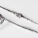 Pendant of ovals, white-blue color in silver, l = 70 cm