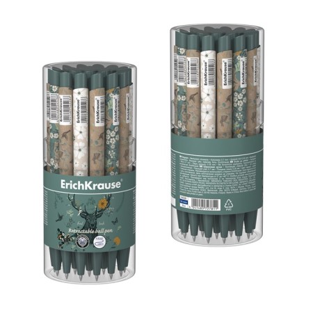 Ballic pen Autom. Erichkrause Natural Life Matic & Grip, node 0.7 mm, flu, black. Blue-4
