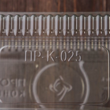 The plastic disposable container with an insoluble lid pr-K-025 "A", 400 ml, rectangular, 21.7 × 11.5 × 8.3 cm, internal 19.3 × 8.7 × 7.9 cm, 280 pcs UP-3