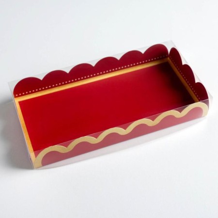 Box for confectionery products with PVC Lid "Successful New Year", 10.5 x 21 x 3 cm, New Year-3