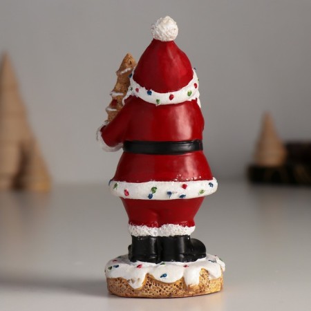 Polystone souvenir "Santa Claus with a gingerbread Christmas tree" 4.5x4.5x10.5 cm-2