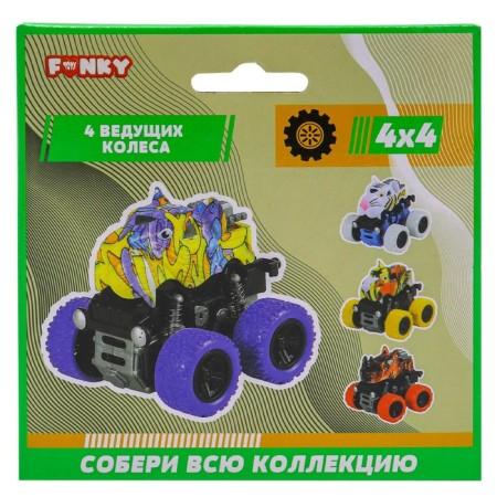 Friction Funky Toys "Tiger", 4x4, springs, yellow wheels-2