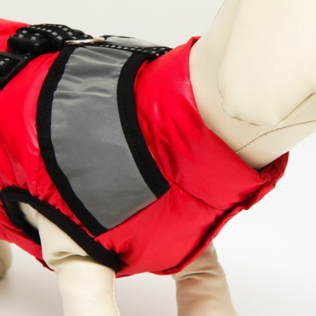 Jacket for dogs with a reflective harness, size 16 (DS 36, OG 46, Osh 35), red-4