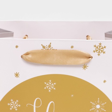 Gift, laminated, "golden snowflakes", 18 x 23 x 10 cm-4