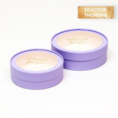 Box - tube 2 in 1, with a transparent lid "Lilac", 21 x 7 - 18 x 6 cm-1