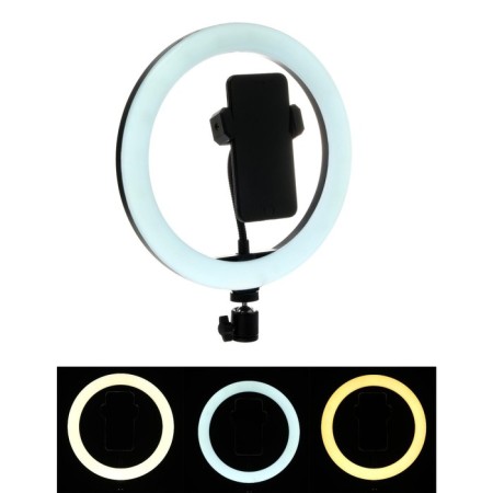 LED ring lamp Luazon CB-32, 10 "(26 cm), 10 W, 3 modes, works from USB