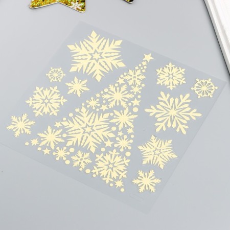 Decorative sticker Room Decor "Christmas tree" (luminous) 18x18 cm-1