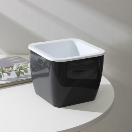 Kashpo with the insert "gloss", 2.4 l (1.6 l), graphite color-1