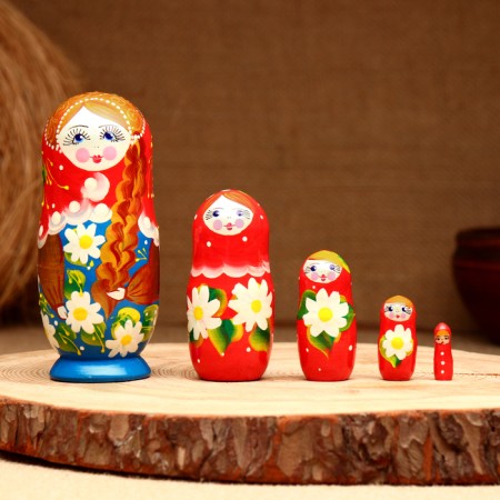 Matryoshka 5-doll "Varyusha Spit", 10-11 cm