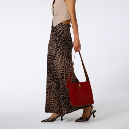 Women's bag on the Textura screw castle, small size, burgundy color-9