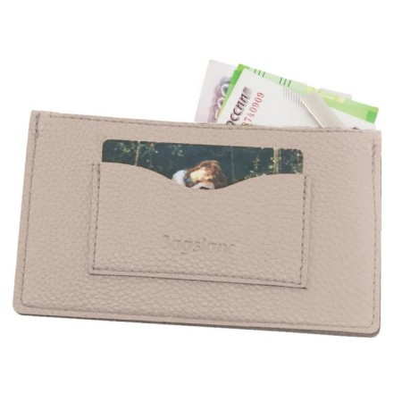Cartholder, genuine leather, beige 15x9x1 cm-1