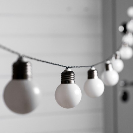 Garland “thread” 2.7 m with nozzles “White Balls”, IP44, Dark Thread, 10 LED, glow of multi, 8 modes, solar battery-2