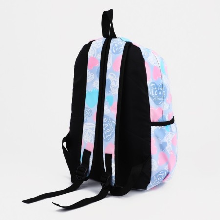 School backpack from lightning textiles, external pocket, lilac/pink color-3