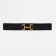 Women's belt, width 3.7 cm, metal buckle, black color
