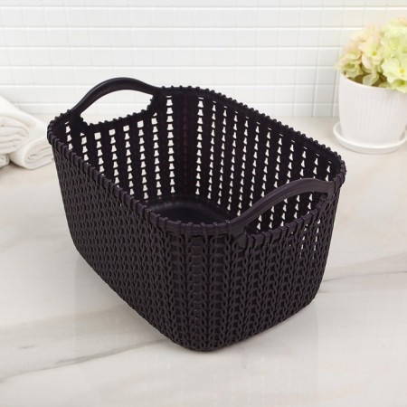 Storage basket with handles "Weaving", plastic, 24 × 16 × 13 cm, color mix-6