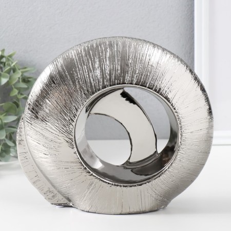 Souvenir Ceramics "Abstraction. Two rings" silver 23.5x7x21 cm-3